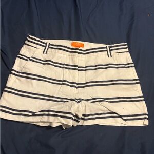 Fresh Women's Navy and White Striped Shorts